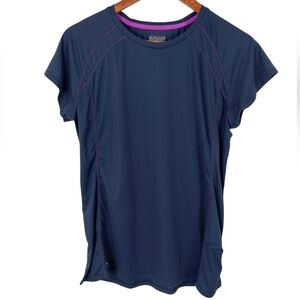 Outdoor Research Women's Echo Short Sleeve Shirt Blue Large Quick Dry SPF
